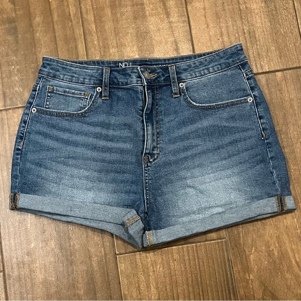 Medium Washed High Rise Denim Shorts